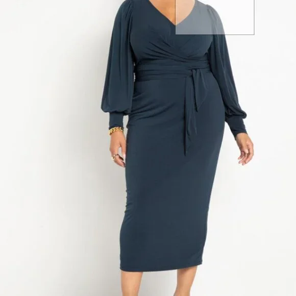 Eloquii | Dresses | Blue Midi Dress | Poshmark
